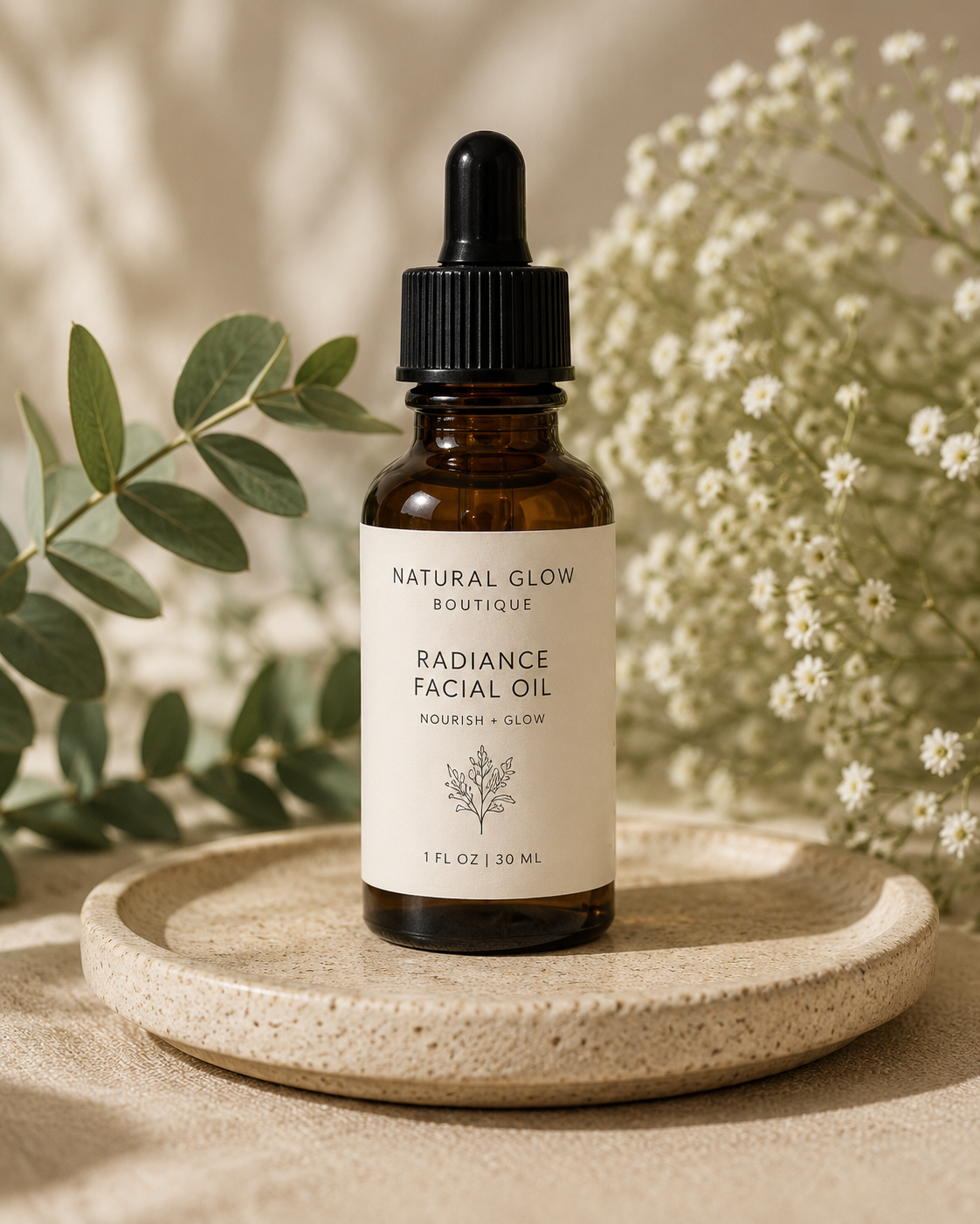 Radiance Facial Oil in amber glass